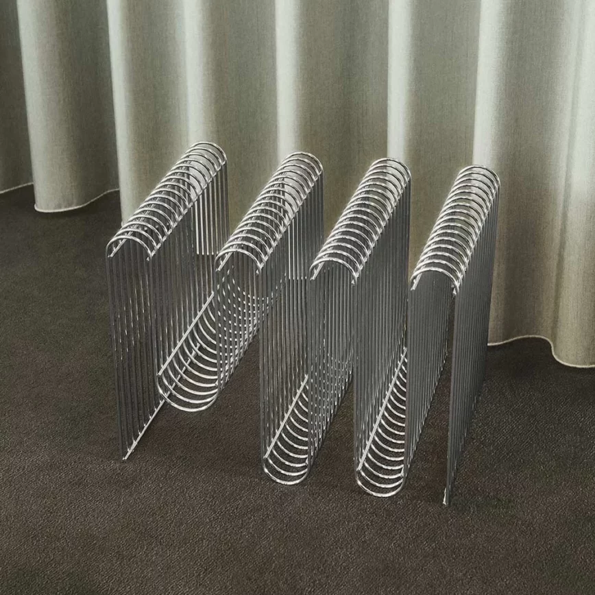 Porte revues porte magazine chromé design AYTM ondulé