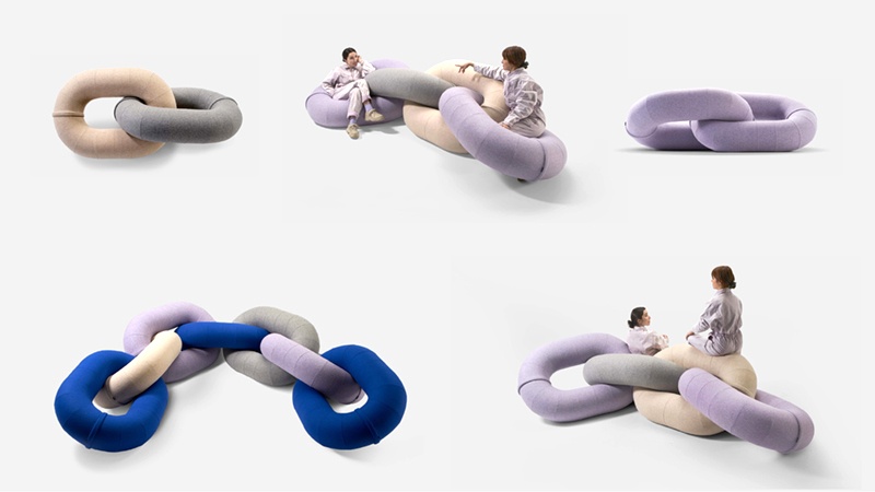 Le canapé link des designers de raw color avec sancal