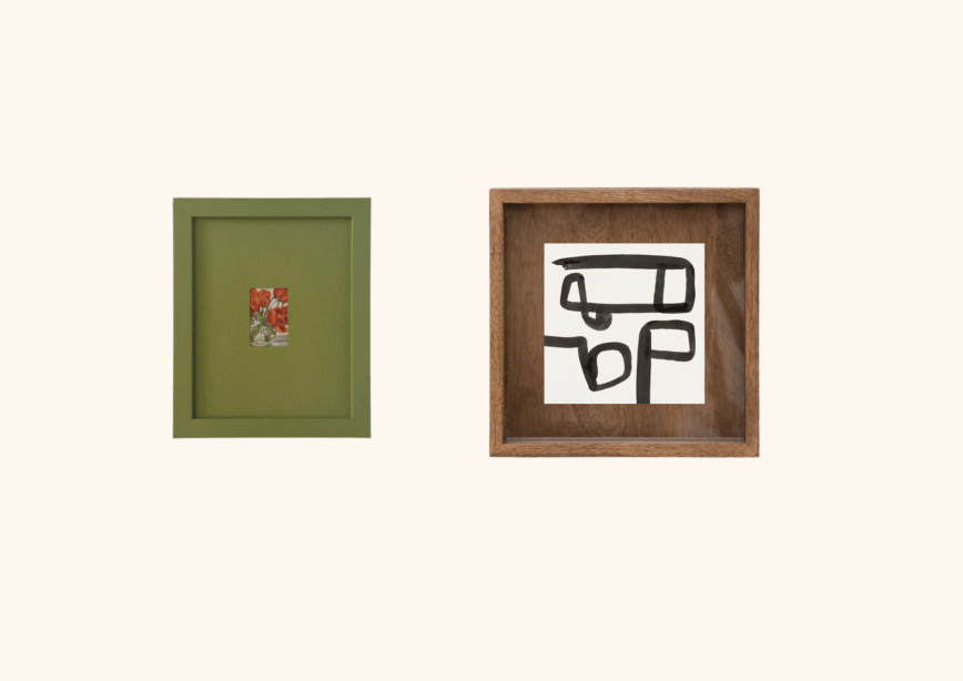 cadre tikamoon en bois foncé et vert olive etsy