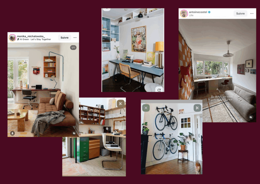 inspirations déco bureau sous comble vintage