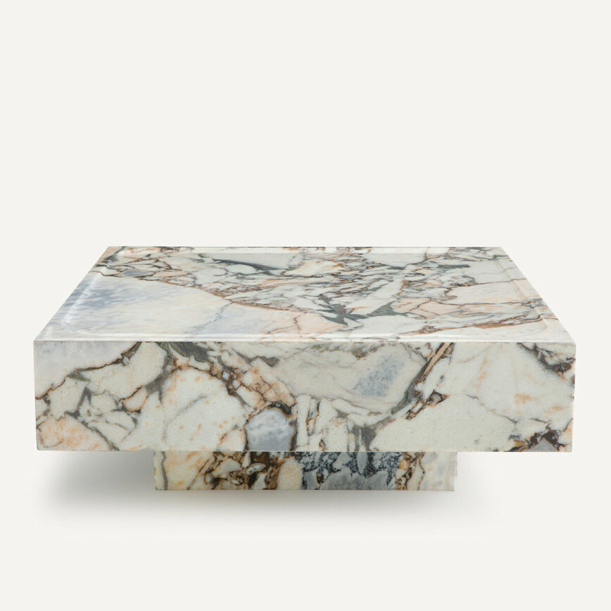 table basse marbre carrée AM PM crème