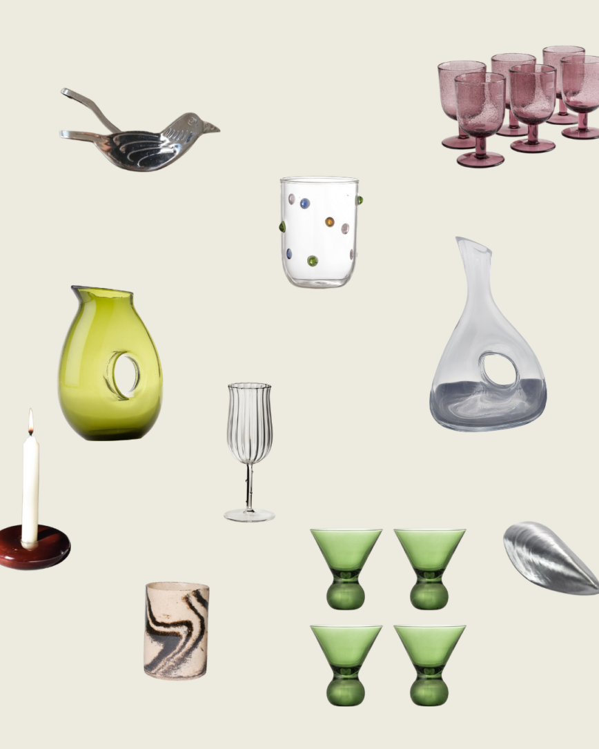 verres carafe presse agrumes oiseau bougeoir verres à cocktail ouvre bouteille déco de table noel