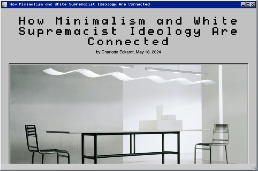 blog déco design liens suprémacisme fascisme et minimalisme