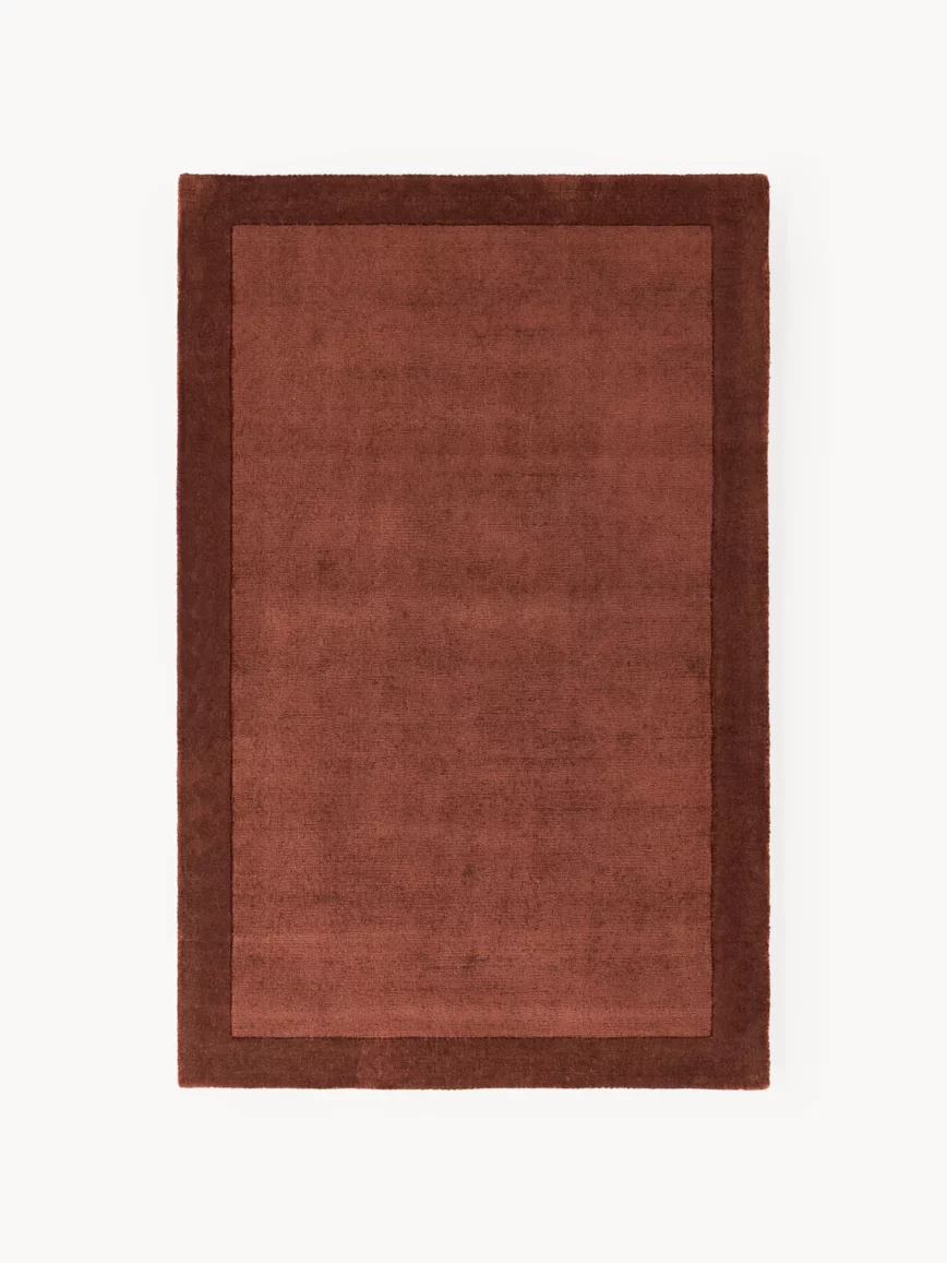 tapis rouge bordeaux marron terracotta uni design westwing