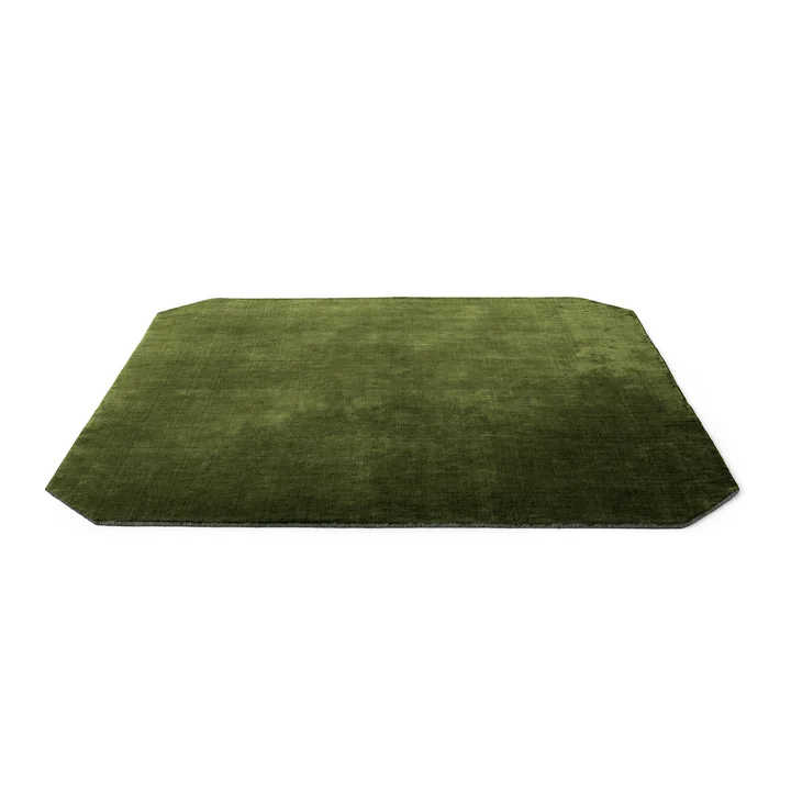 tapis forme originale hexagone vert profond vert mousse vert olive design luxe