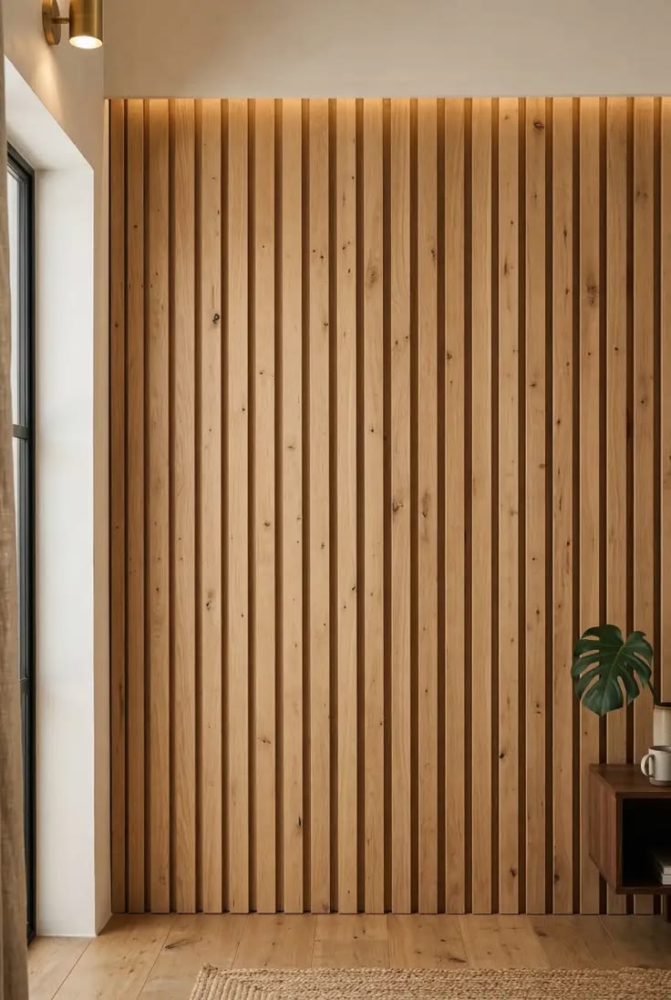les tasseaux en bois au mur en déco tendance déco minimaliste 